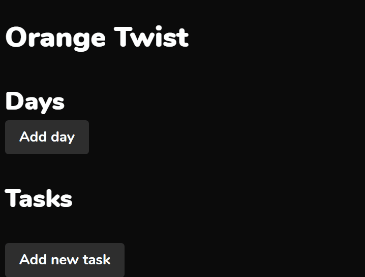 The browser appears to scroll down slightly, then load a bunch of days, before finally scrolling to the current day and showing a list of tasks.